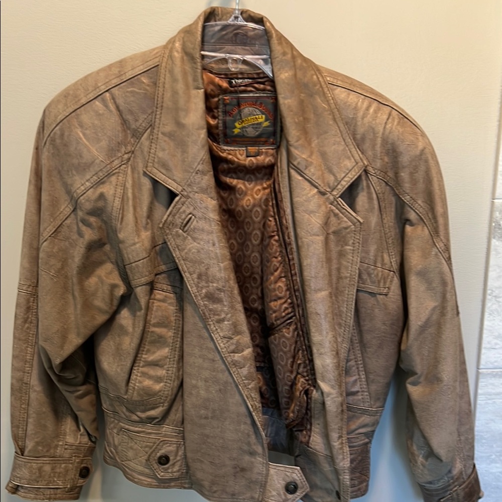 Vintage Leather Jacket in Tan